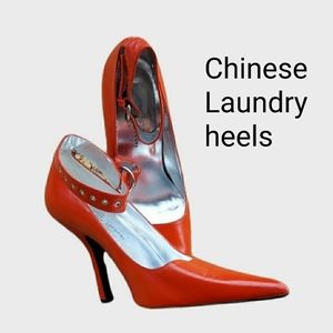Red Chinese Laundry heels. Size 9. Leather.  Womens shoes